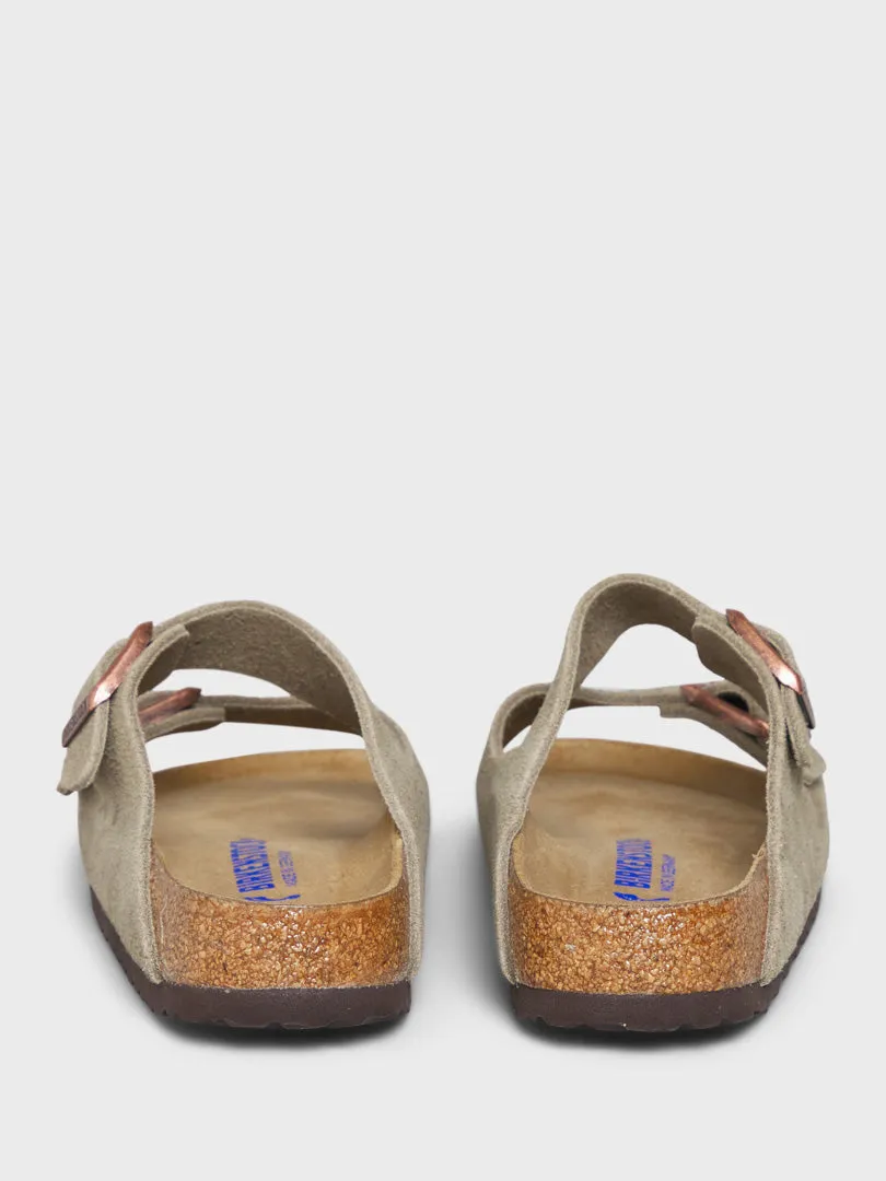 Arizona Narrow Sandals in Suede Taupe