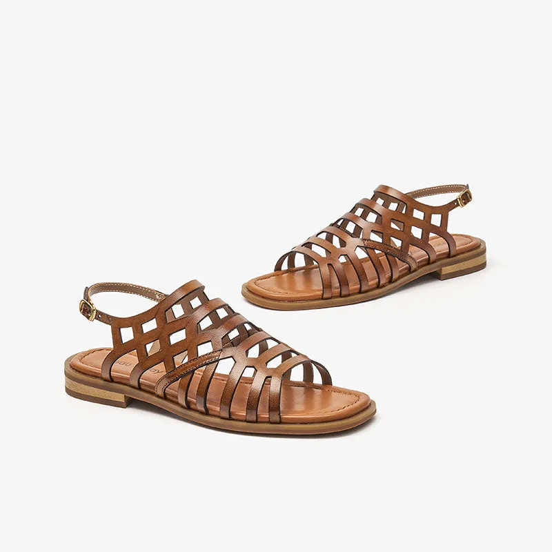 BeauToday Retro Open Toe Gladiator Sandals for Women