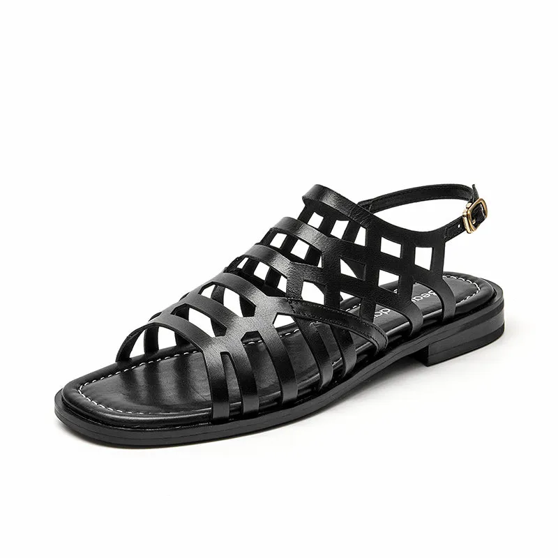 BeauToday Retro Open Toe Gladiator Sandals for Women