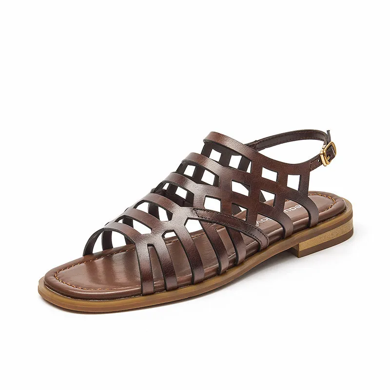 BeauToday Retro Open Toe Gladiator Sandals for Women