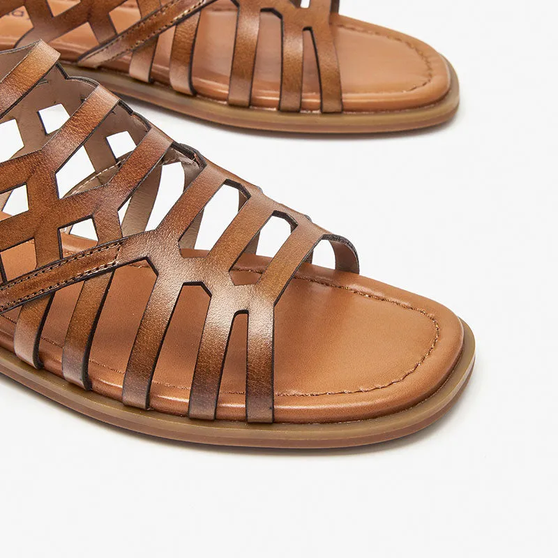 BeauToday Retro Open Toe Gladiator Sandals for Women