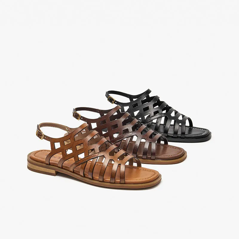 BeauToday Retro Open Toe Gladiator Sandals for Women