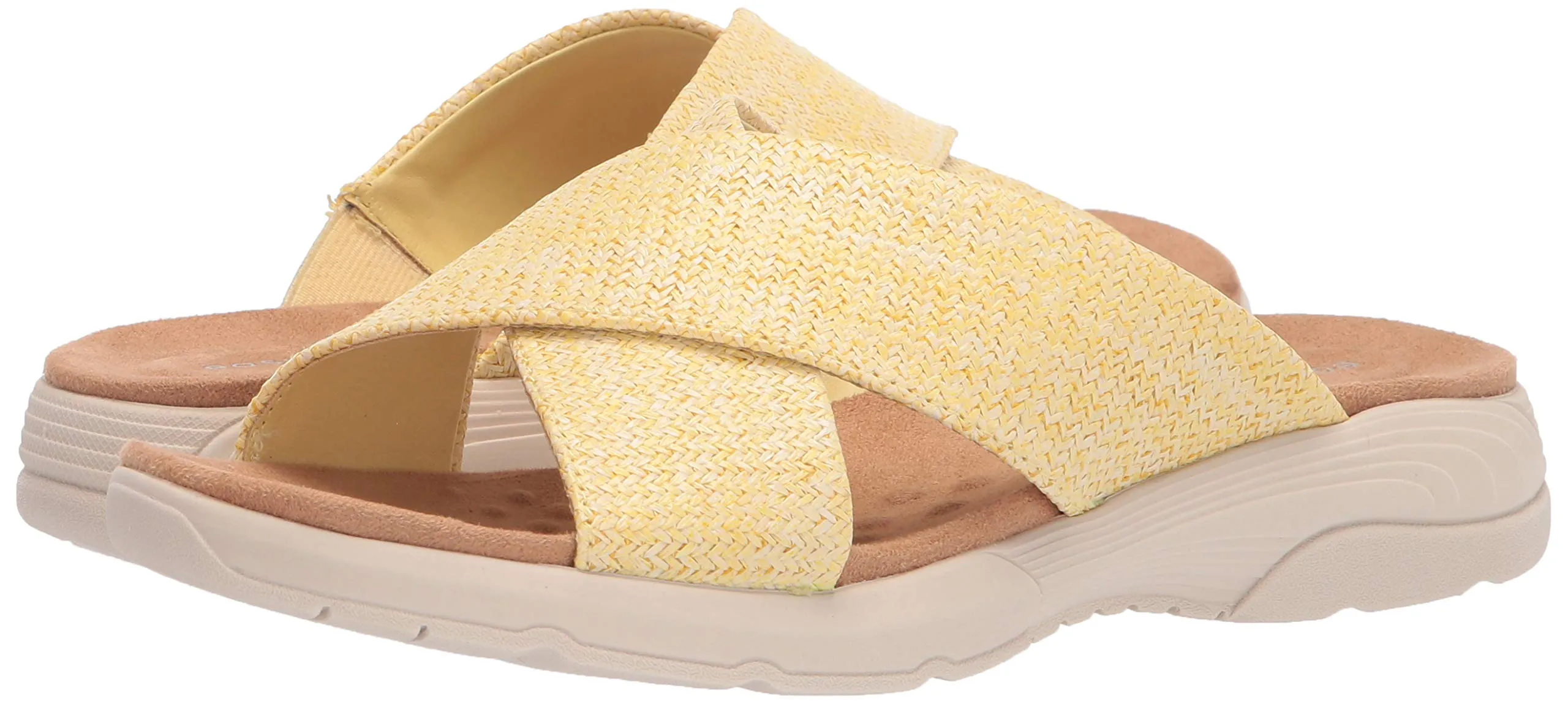 Easy Spirit Taite3 Yellow Fashion Slip On Thong Caged Open Toe Slide Sandals