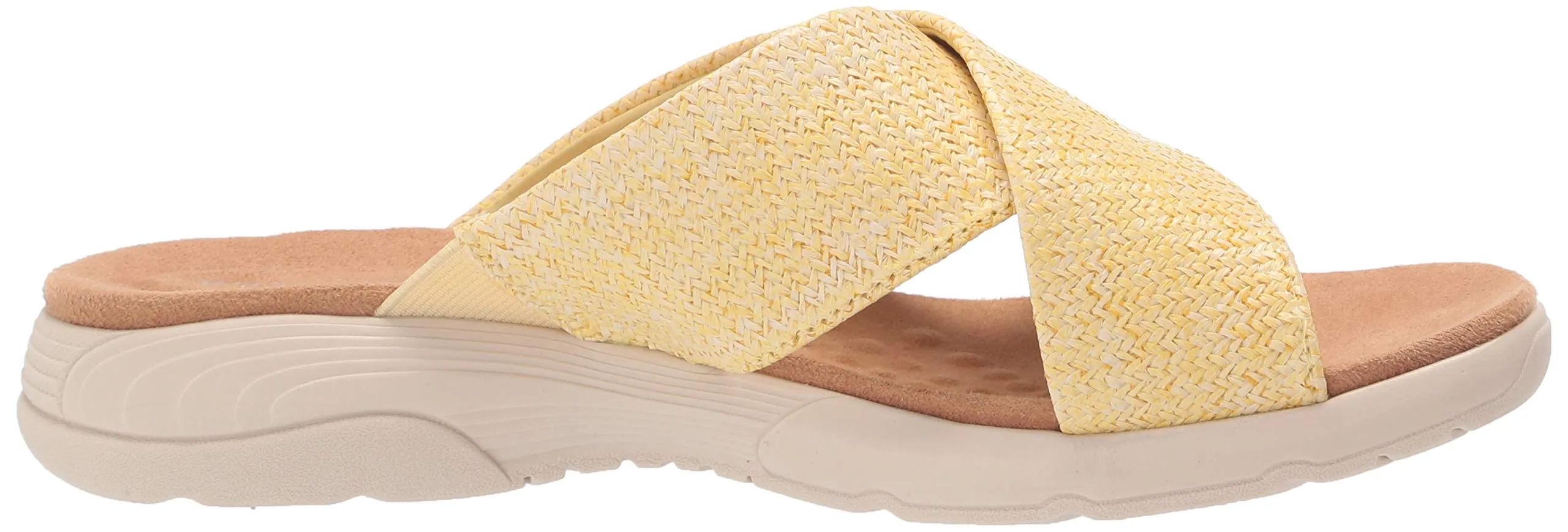 Easy Spirit Taite3 Yellow Fashion Slip On Thong Caged Open Toe Slide Sandals