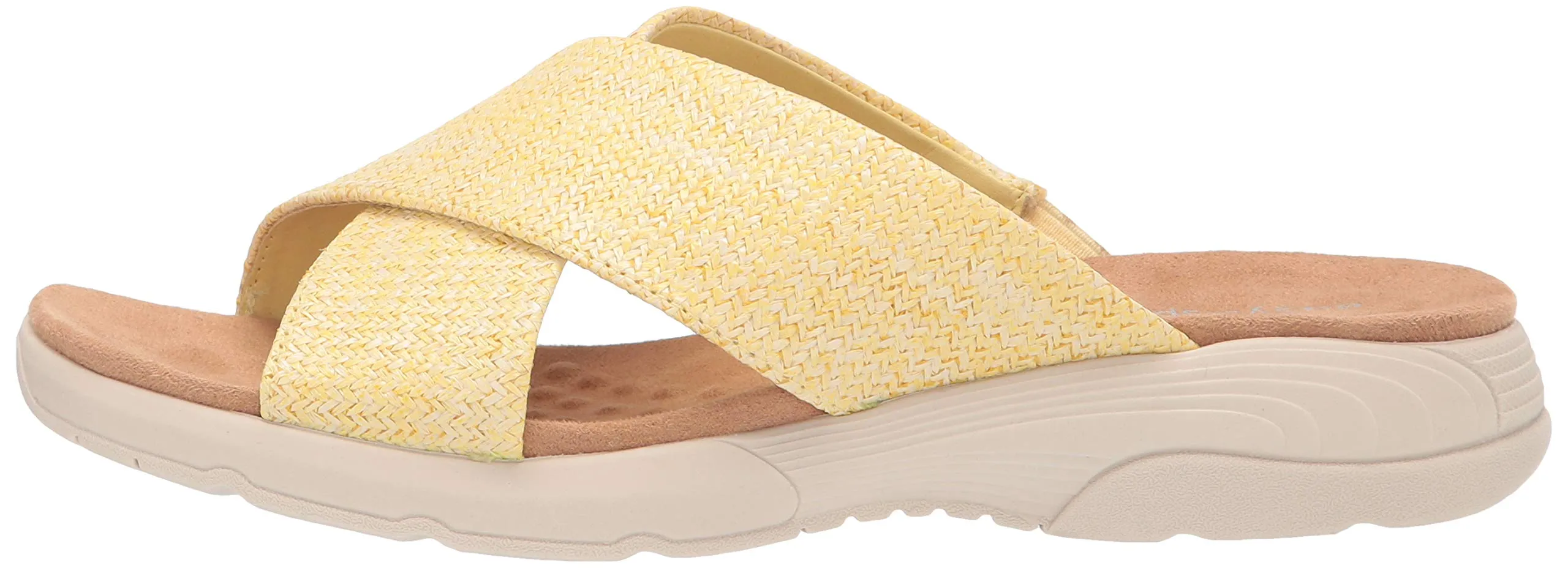 Easy Spirit Taite3 Yellow Fashion Slip On Thong Caged Open Toe Slide Sandals