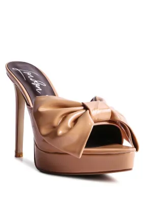 Elegant Bow-Detail Platform Sandals for Enchanting Evenings