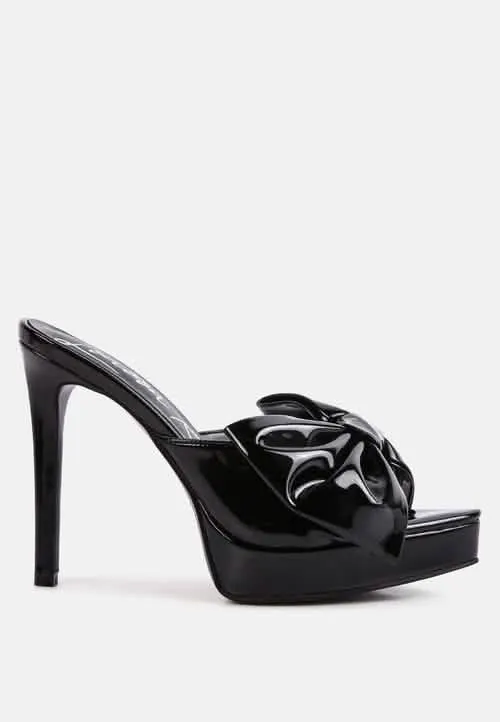 Elegant Bow-Detail Platform Sandals for Enchanting Evenings