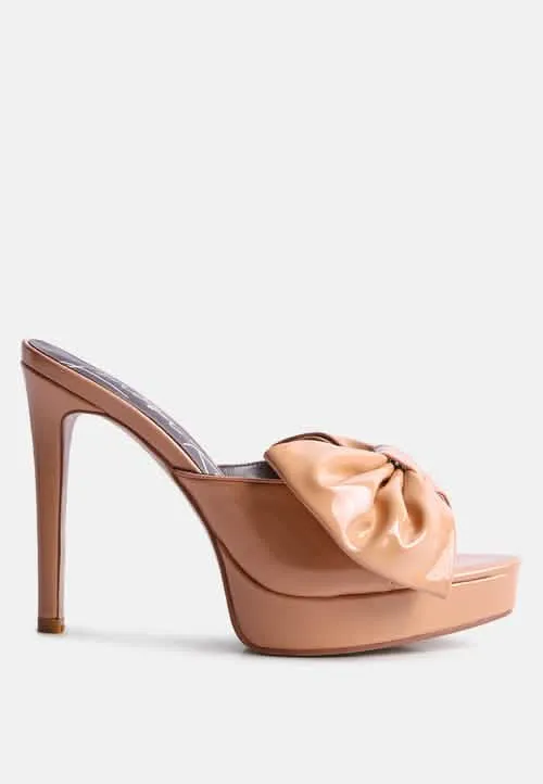 Elegant Bow-Detail Platform Sandals for Enchanting Evenings