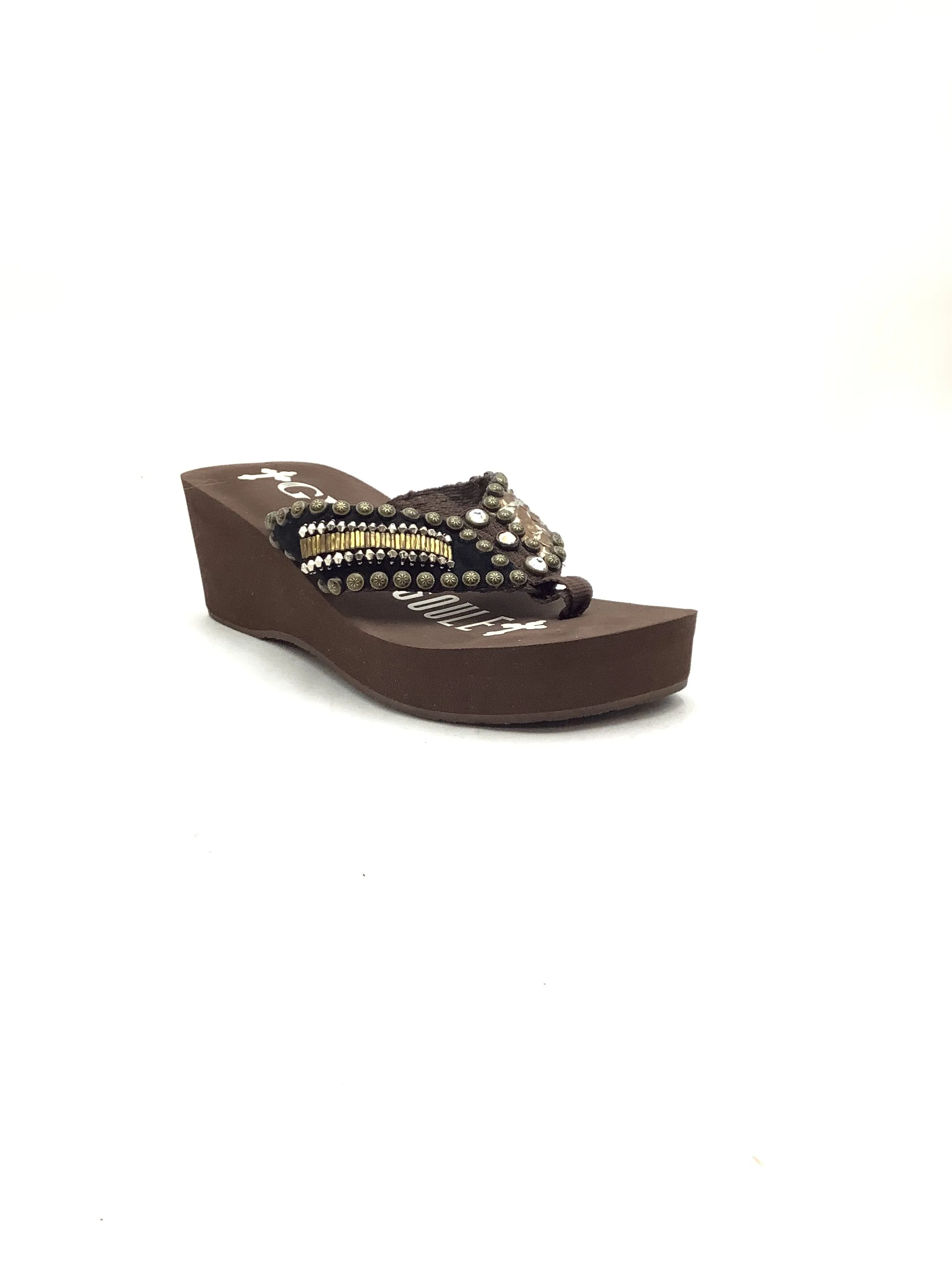 Gypsy Soule Women's Sandal Brown Swarovski Crystals Size: 11