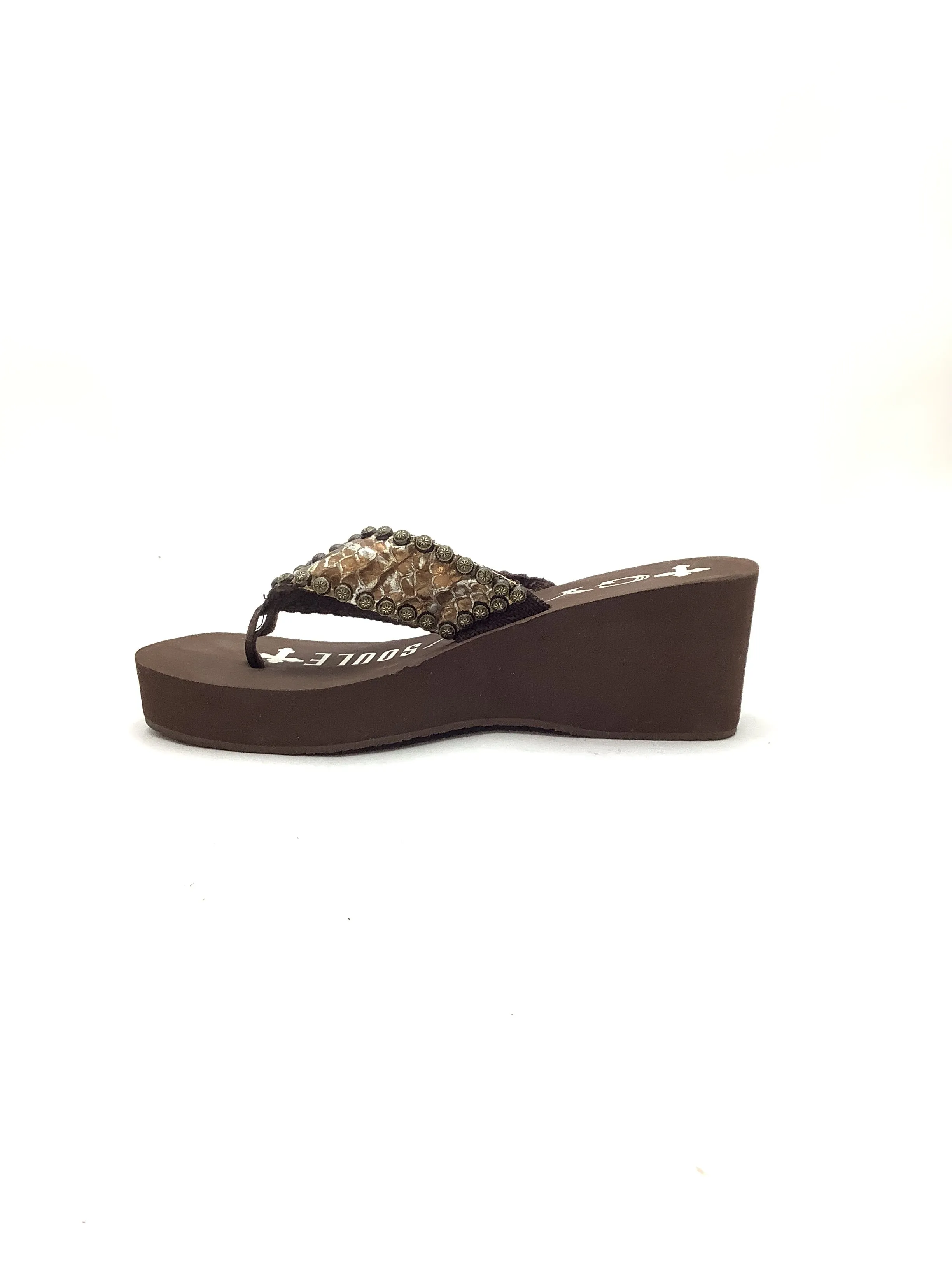 Gypsy Soule Women's Sandal Brown Swarovski Crystals Size: 11