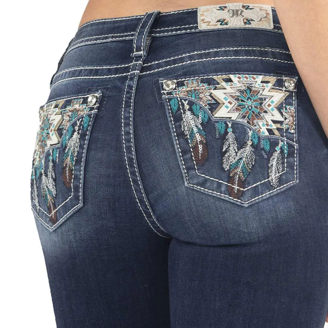 Miss Me Women's Aztec Dreamcatcher Bootcut Jeans