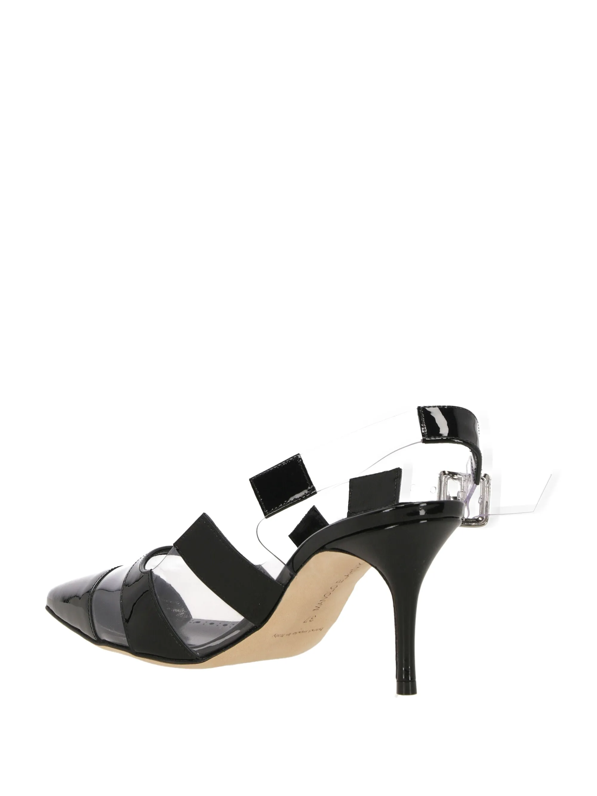 Patent Black Heeled Sandals