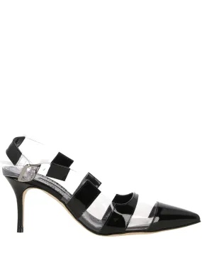 Patent Black Heeled Sandals