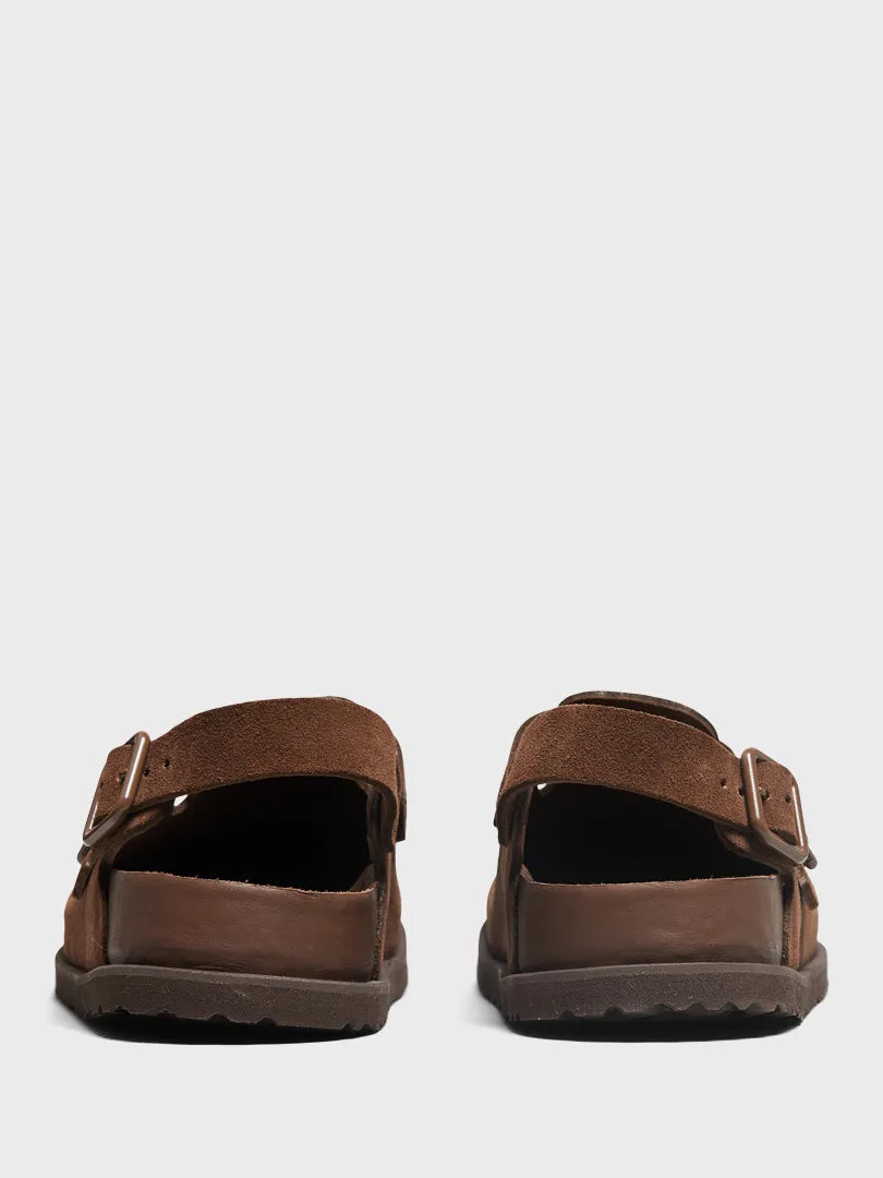 Tokio Cazador Leather Sandals in Brown