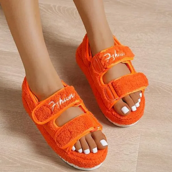 Women's Terry Cloth Casual Thick Bottom Sandals