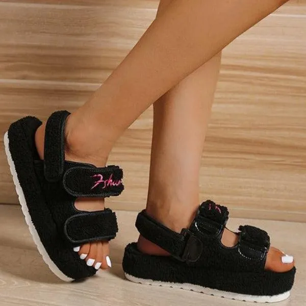 Women's Terry Cloth Casual Thick Bottom Sandals