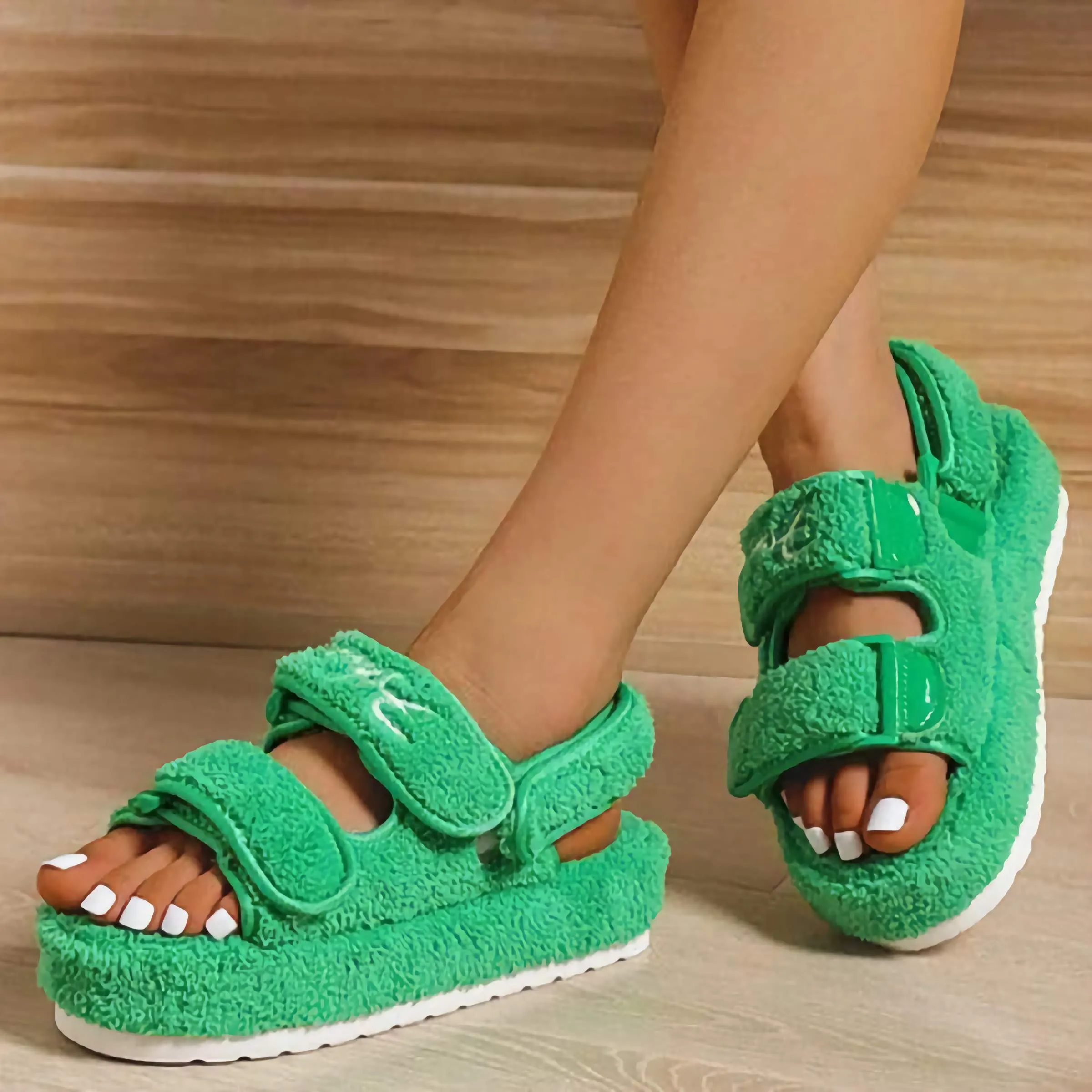 Women's Terry Cloth Casual Thick Bottom Sandals
