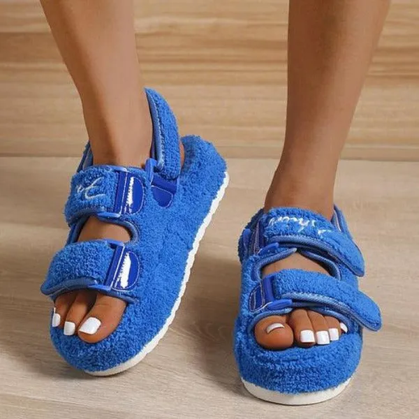 Women's Terry Cloth Casual Thick Bottom Sandals